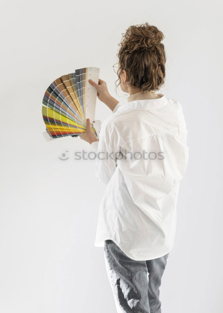 Similar – Image, Stock Photo Young beautiful woman in a colorful trendy and fashionable kimono.