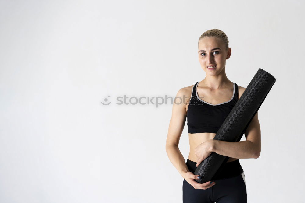 Similar – Image, Stock Photo Young sporty woman doing exercises with a latex band