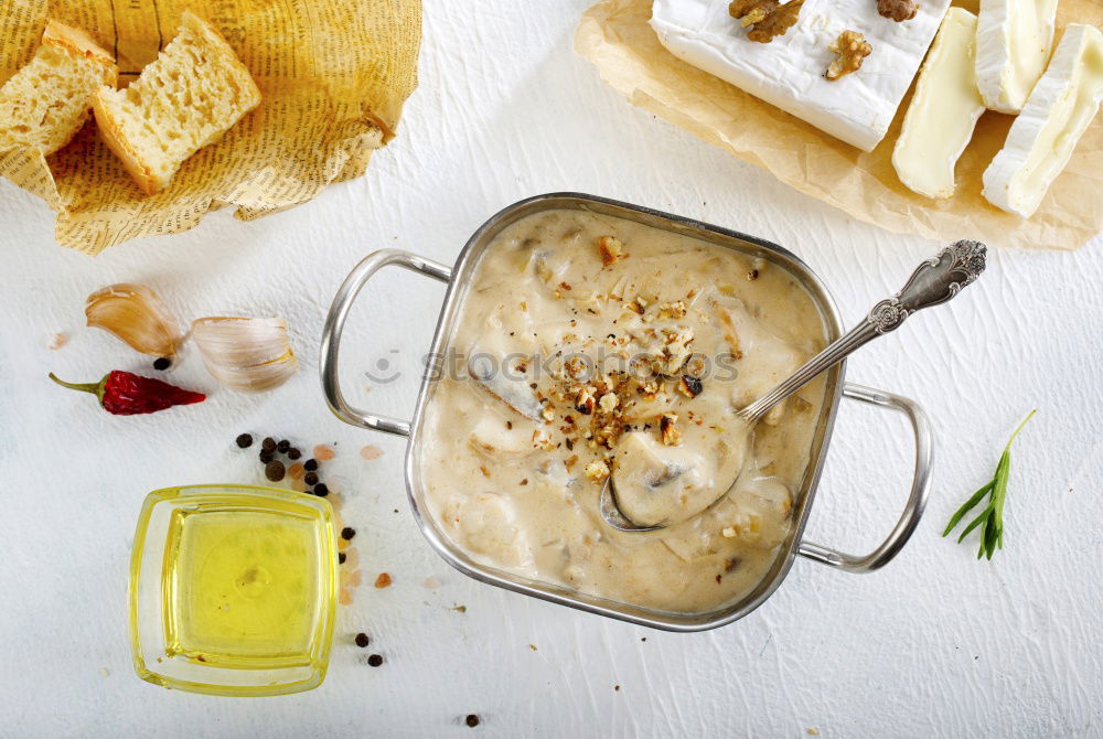 Similar – mushroom soup with champignons