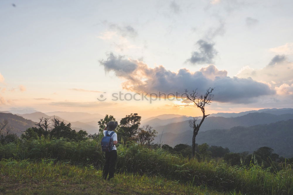 Similar – Image, Stock Photo Summit | Hiking | Clouds