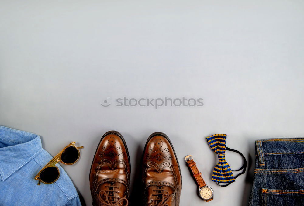 Similar – Image, Stock Photo Jeans, belt , shoes and wallet on wooden background