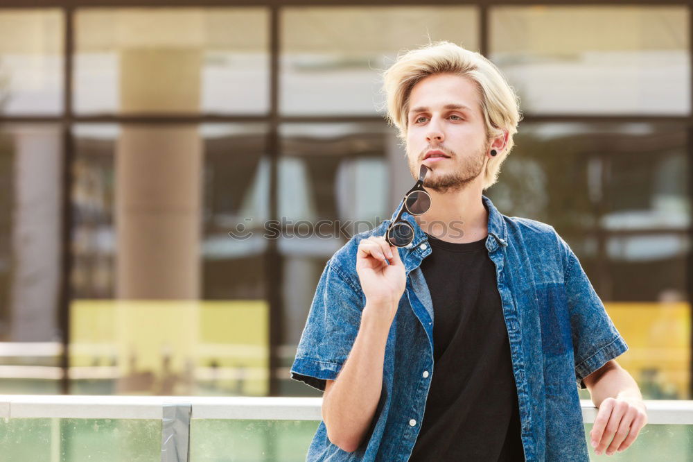 Similar – Stylish man chewing a gum