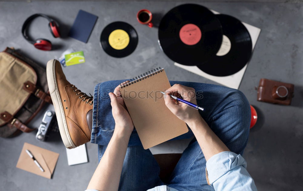 Similar – Image, Stock Photo typewriter, camera, clothes, glasses, watch