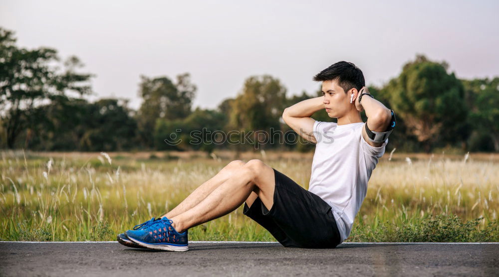 female runner resting