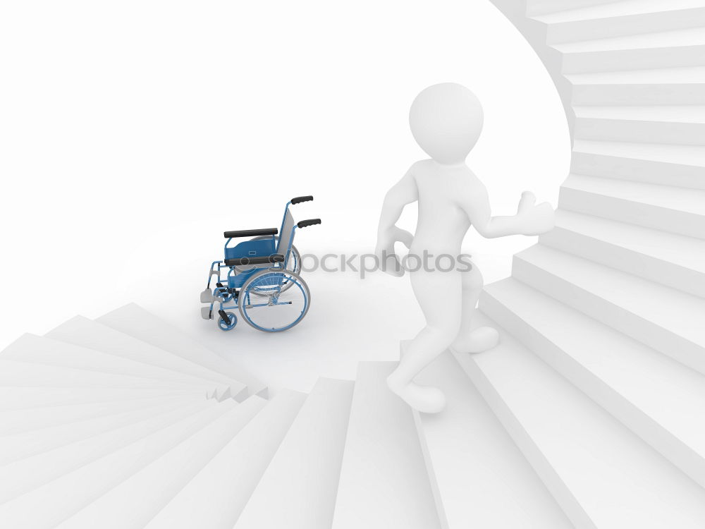 Image, Stock Photo Wheelchair users help and support old people