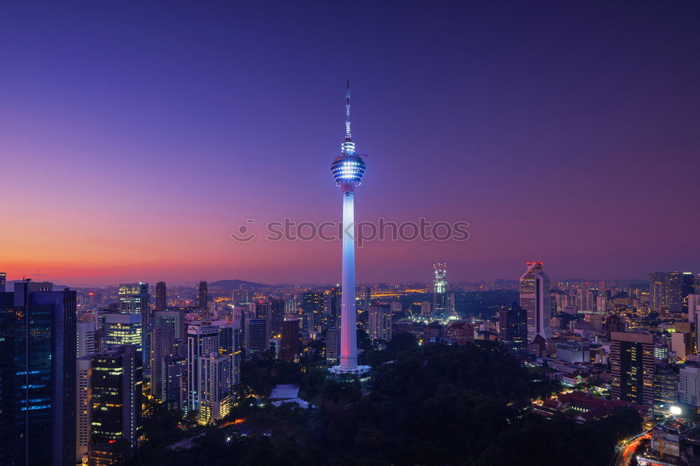 Image, Stock Photo Sunset at the television tower II