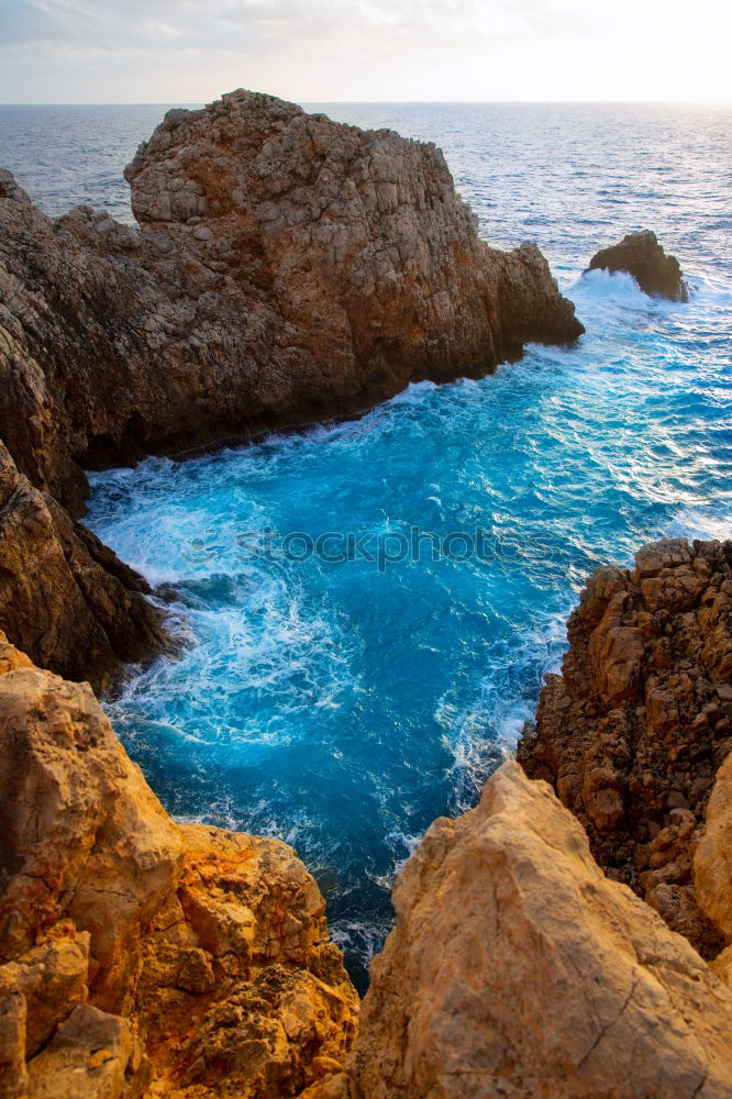 Similar – Ocean Landscape With Rocks And Cliffs At Lagos Bay Coast In Algarve, Portugal