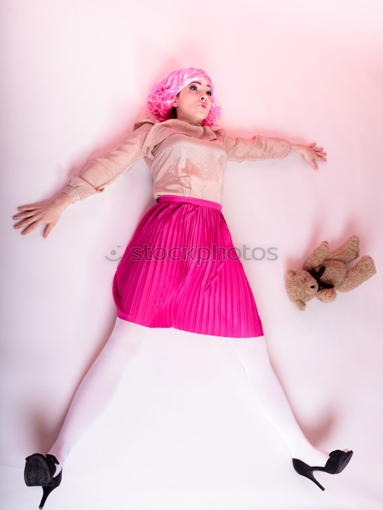 Similar – Image, Stock Photo young woman doing facial expressions against a pink background