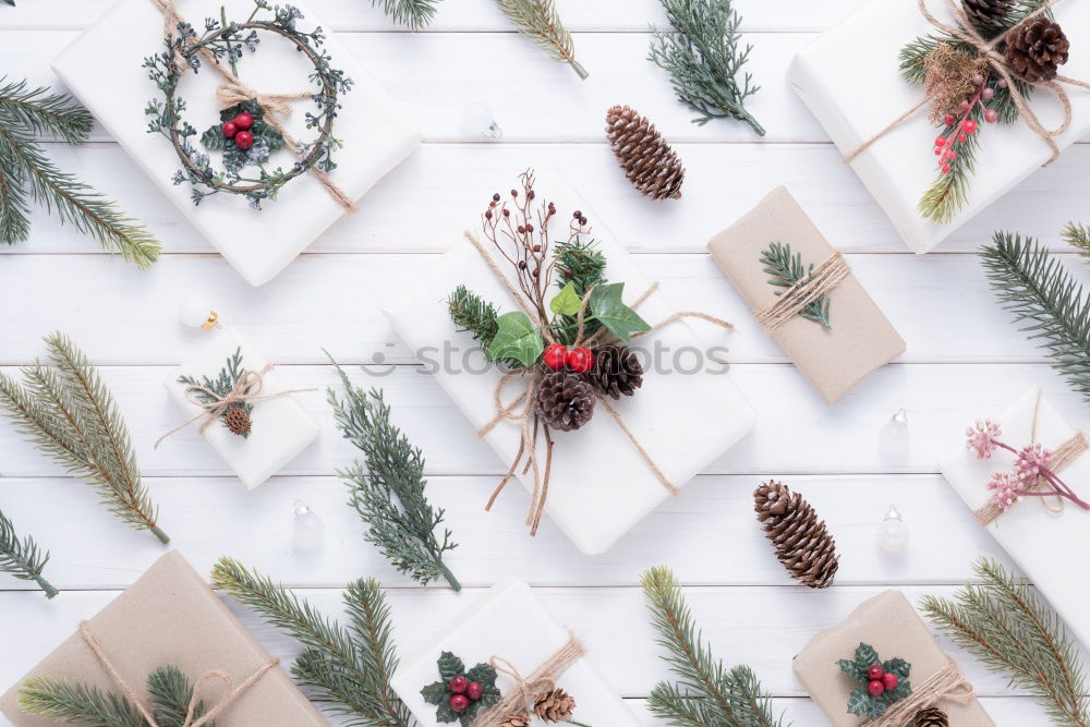 Similar – Mockup of photo frame with christmas ornaments