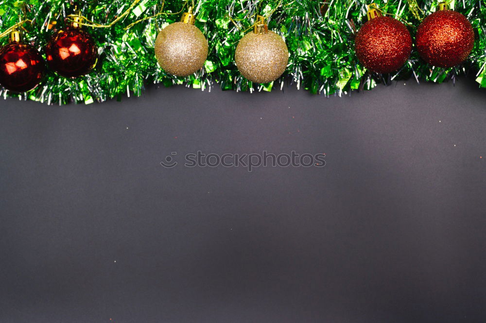 Image, Stock Photo Nostalgic Christmas decoration with delicate fir branches, red bauble and vases on an old table. Red christmas bauble hangs shiny on twigs. Glowing Christmas bauble hanging from branches in old white nostalgic porcelain pots at home.