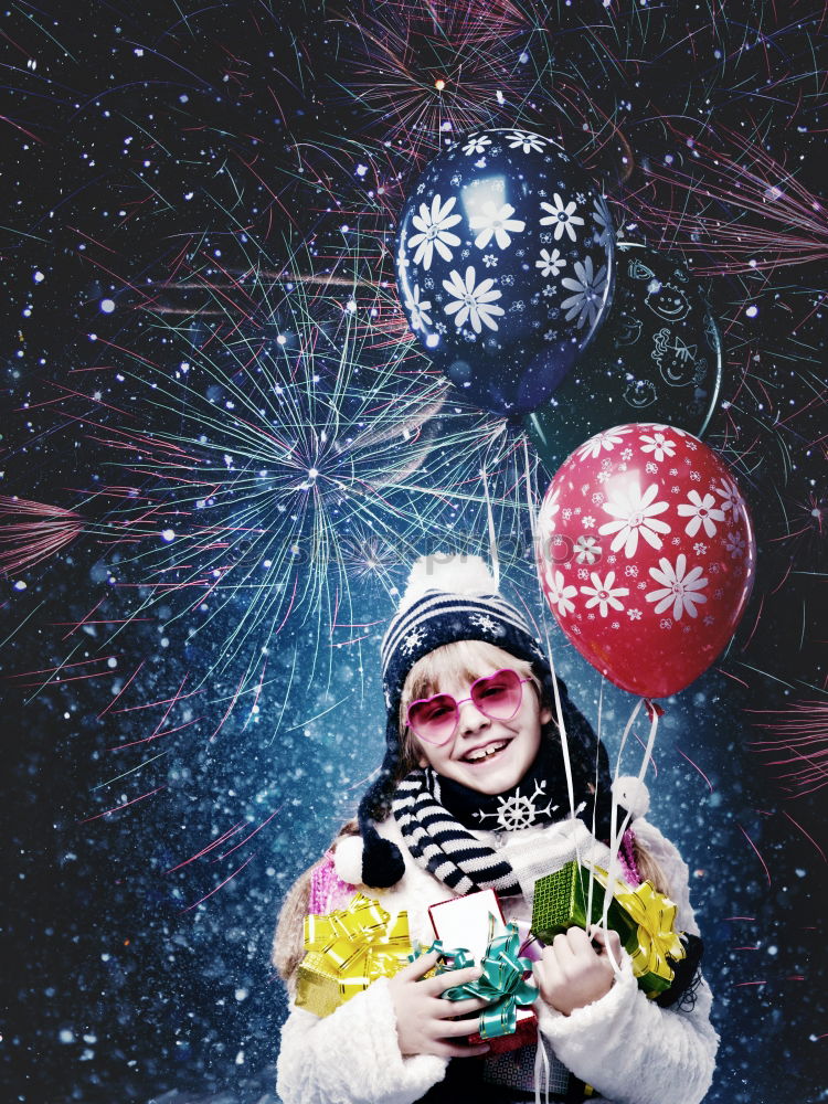 Similar – Image, Stock Photo surprised child in New Year’s Eve on black background