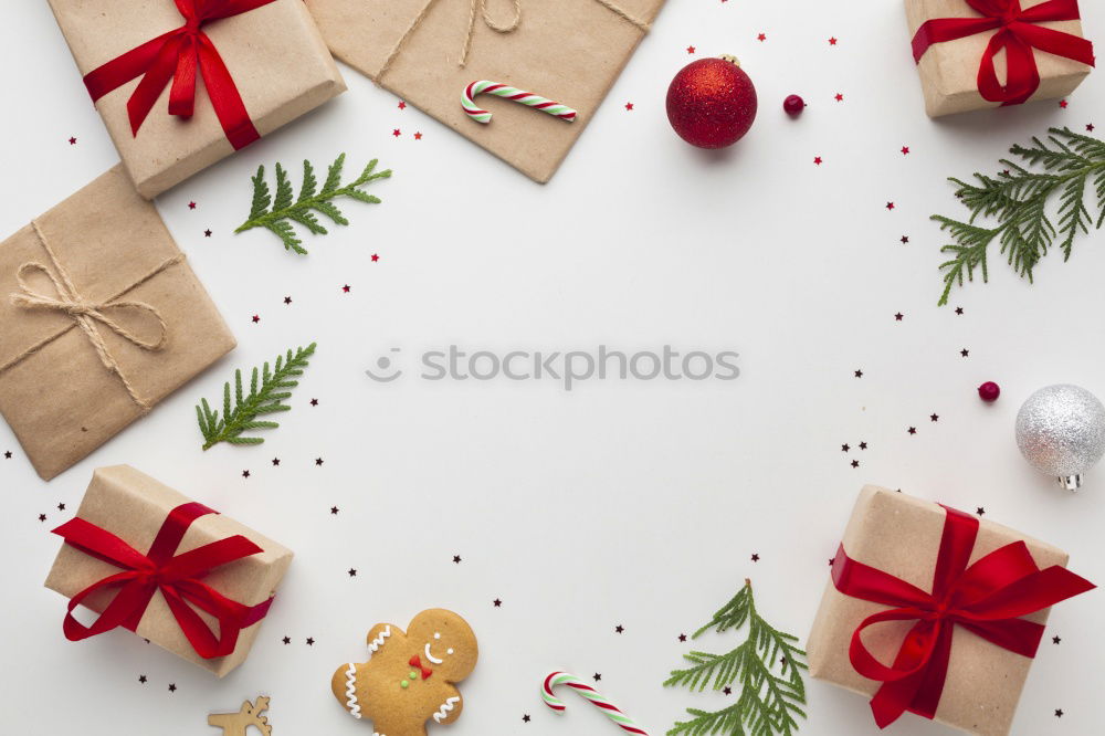 Similar – chaotically decorated Christmas table with notepad