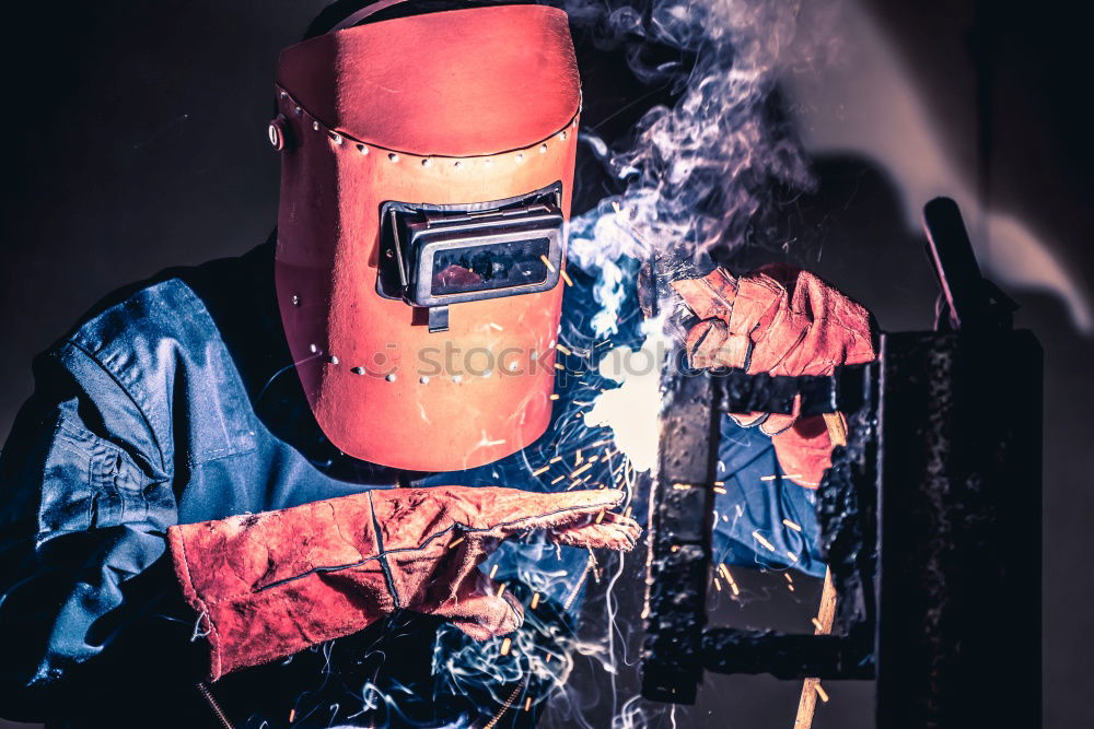 Similar – Image, Stock Photo Professional Mechanic welding.