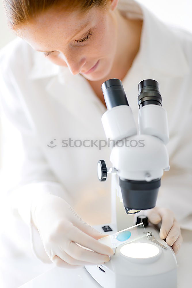 Similar – Image, Stock Photo Woman looking at microscope