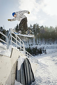 Similar – Image, Stock Photo A mess! Winter Snowboard