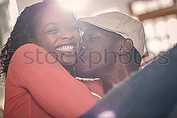 Similar – Image, Stock Photo Interracial couple having fun on the rooftop