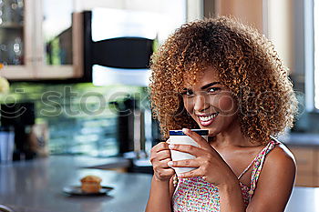 Similar – Image, Stock Photo Young adult woman typing message on smart phone in cafe