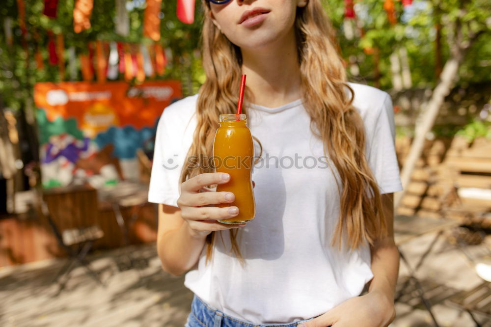 Similar – Image, Stock Photo Asian woman drinking from coconut