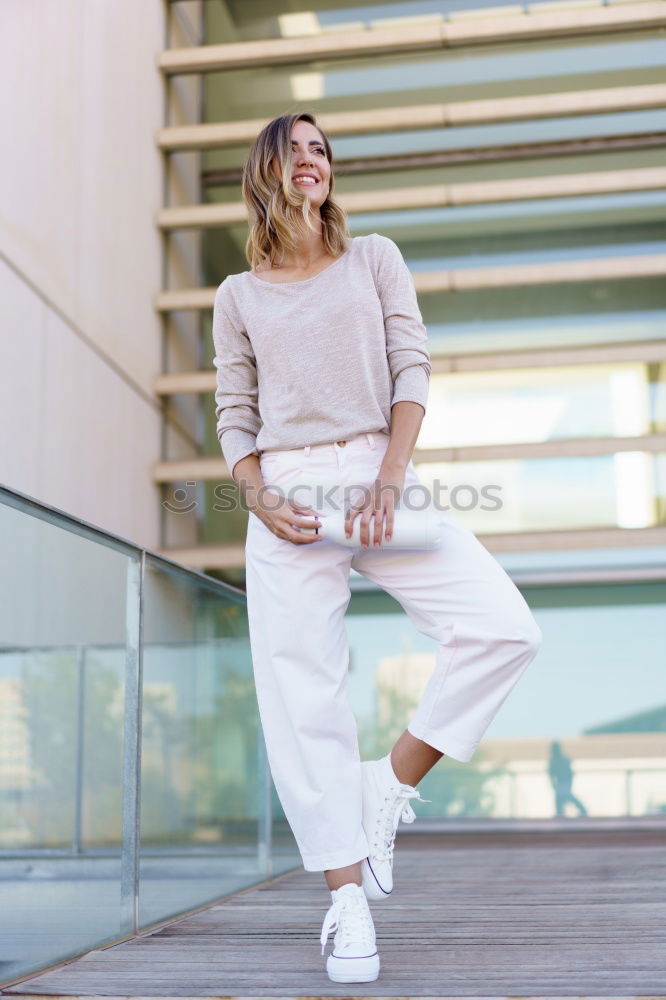 Similar – Image, Stock Photo Beautiful young caucasian woman smiling in urban background