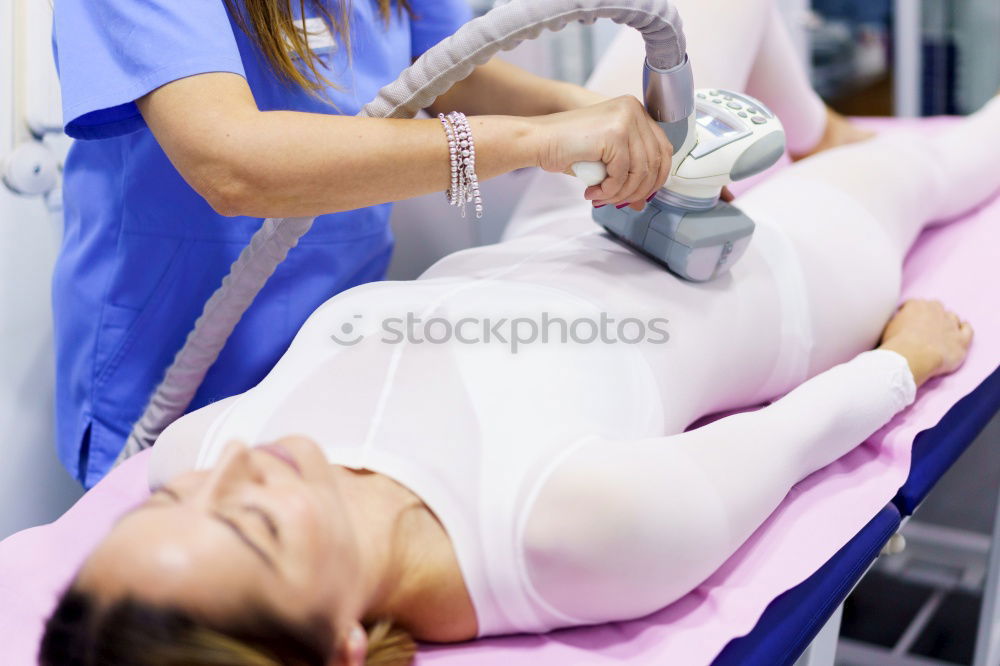 Similar – Image, Stock Photo A fragment of a dental room with a kid, lying on a dental chair, and a part of his doctors figure