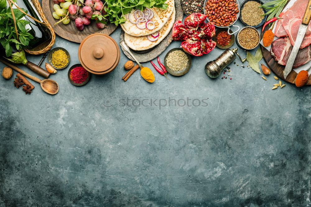 Similar – Plate with borscht and food for cooking