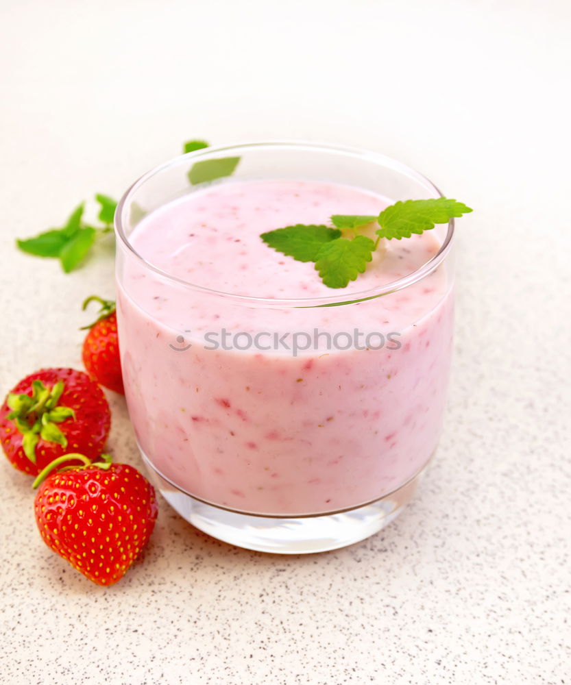 Image, Stock Photo raspberry yoghurt Yoghurt