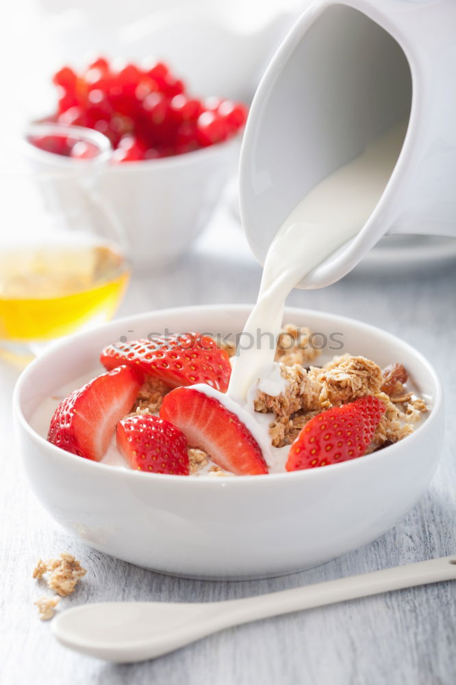 Similar – Image, Stock Photo Yogurt with cereals and strawberries