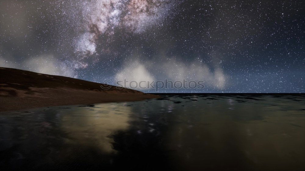 Similar – Milky Way over Lake Constance