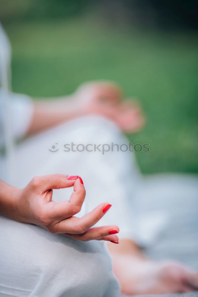 Similar – Image, Stock Photo Person in white cloth and gym shoes jumping on red carpet