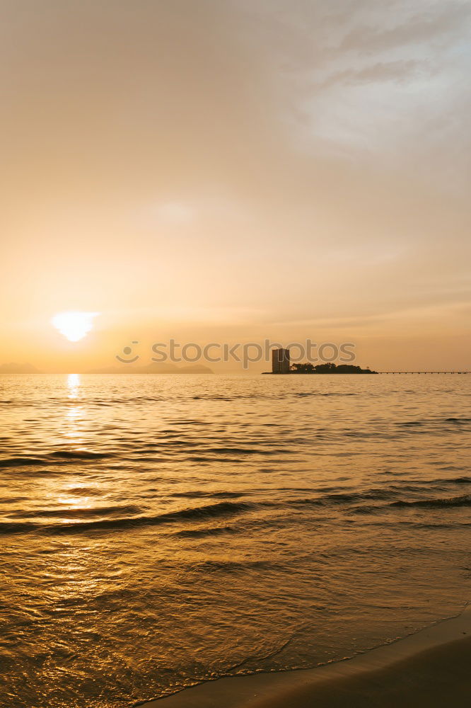 Similar – Image, Stock Photo Viking ship passes bathers at sunset