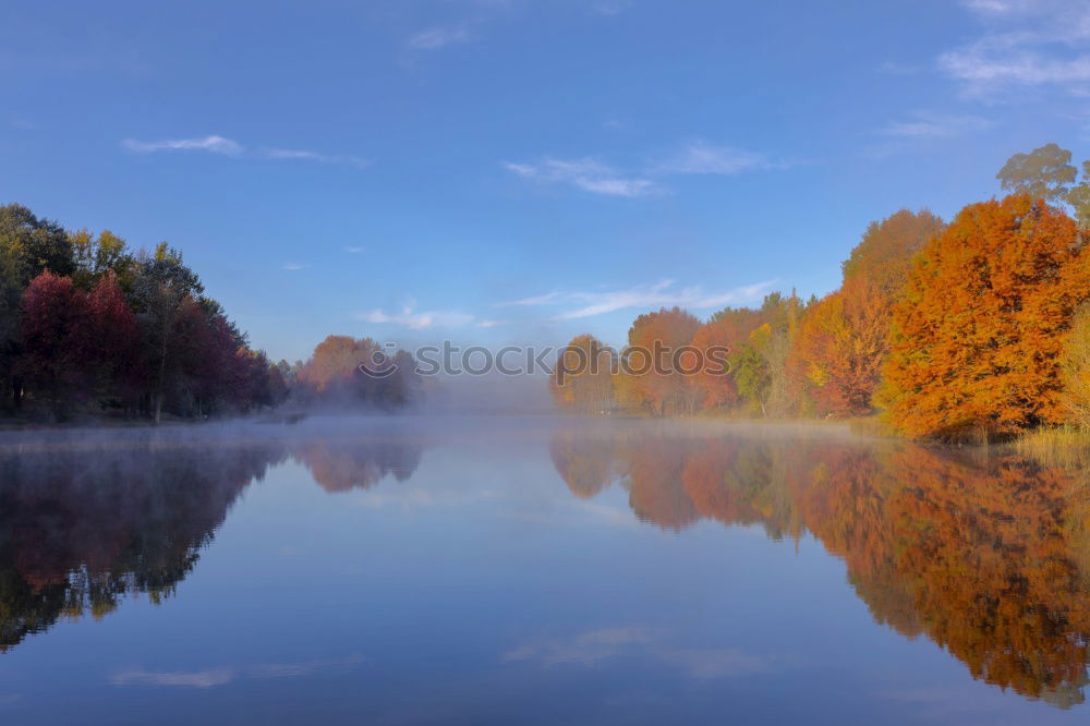 Similar – Image, Stock Photo Autumn landscape with a lake and trees