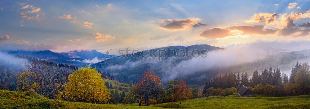 Similar – Tatra mountains panorama. Beautiful valley and cloudy sky