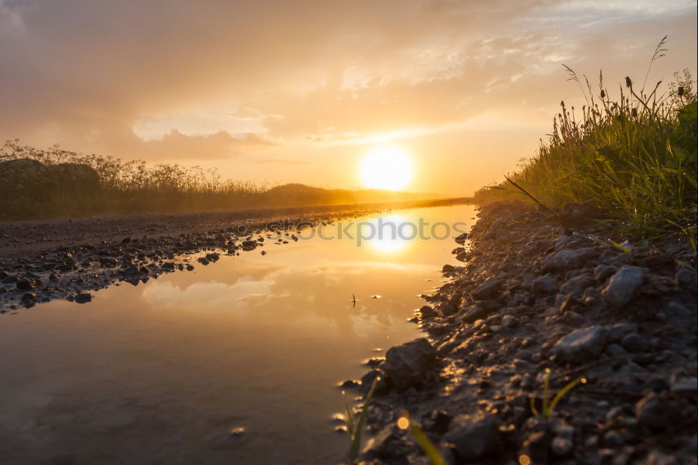 Image, Stock Photo River running between stones