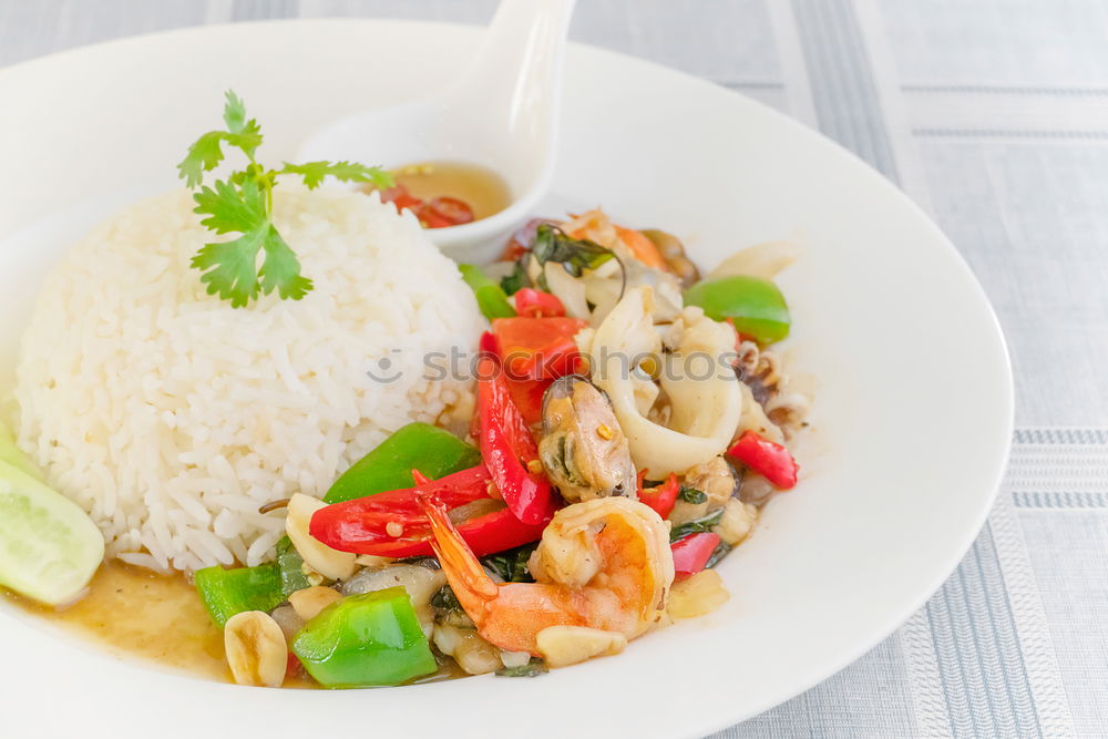 Image, Stock Photo Quinoa bowl with tomatoes, zucchini and lime