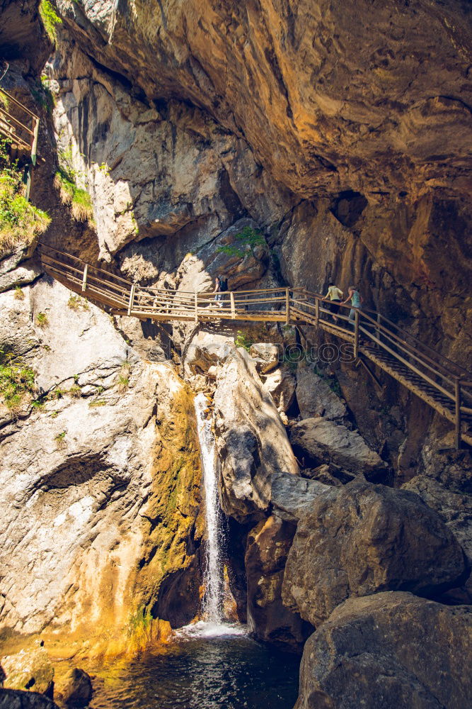 Similar – Image, Stock Photo Wooden walkway in gorge