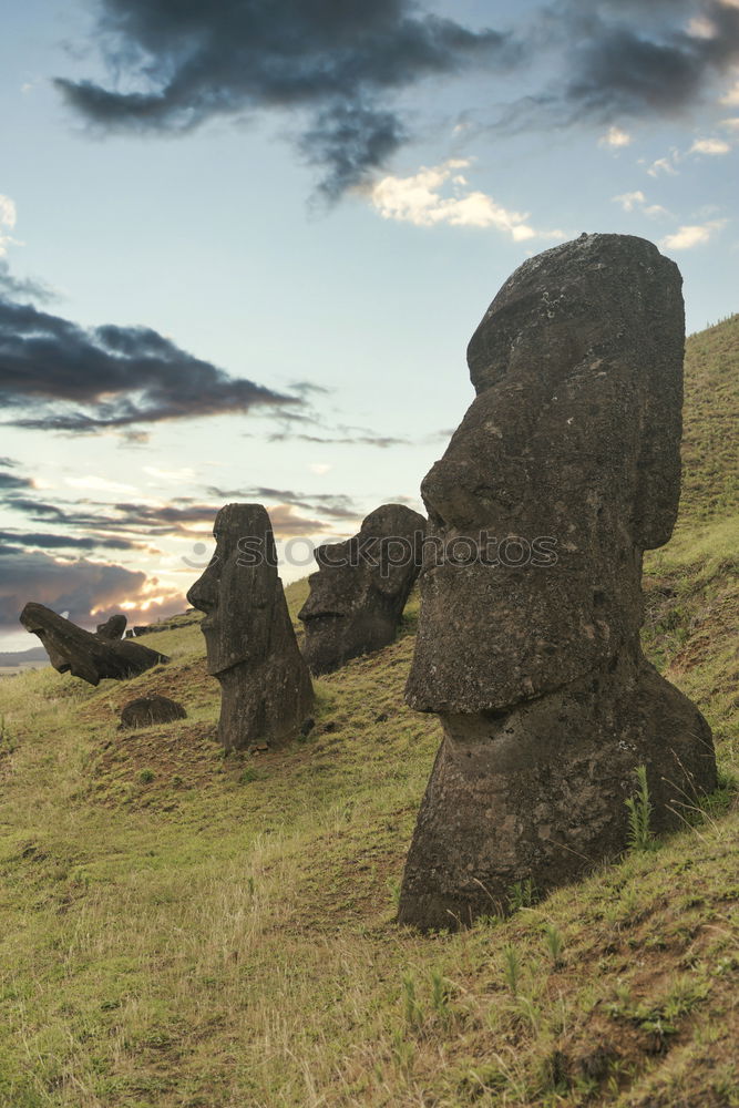 Image, Stock Photo mysteriuos muai statue symbol of an ancien culture