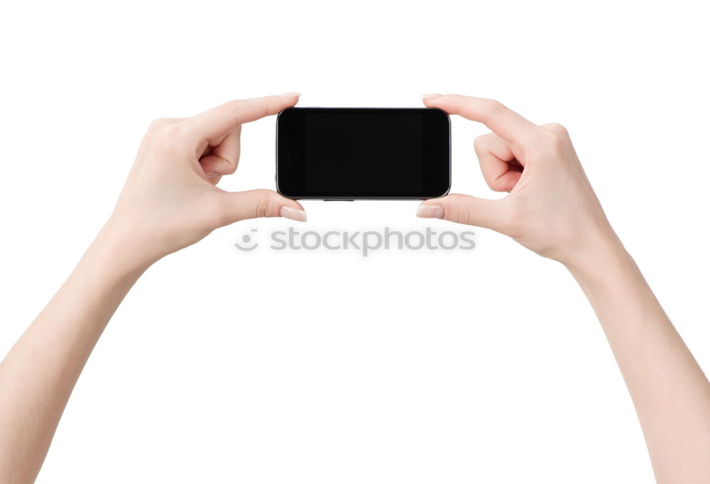 Similar – Image, Stock Photo two female hands holding device