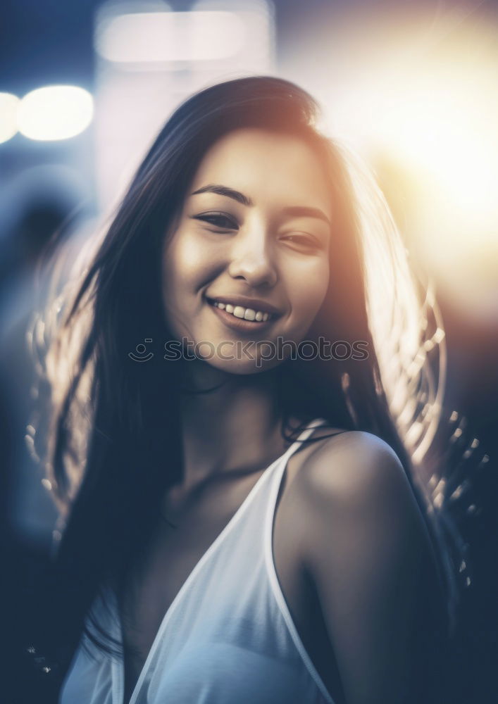 Beauty girl with glasses with little lights in her hands