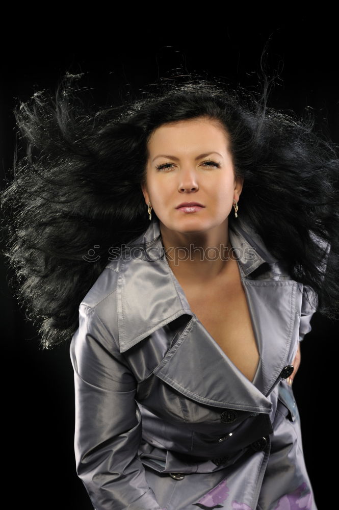 Similar – Image, Stock Photo Curly woman posing in studio