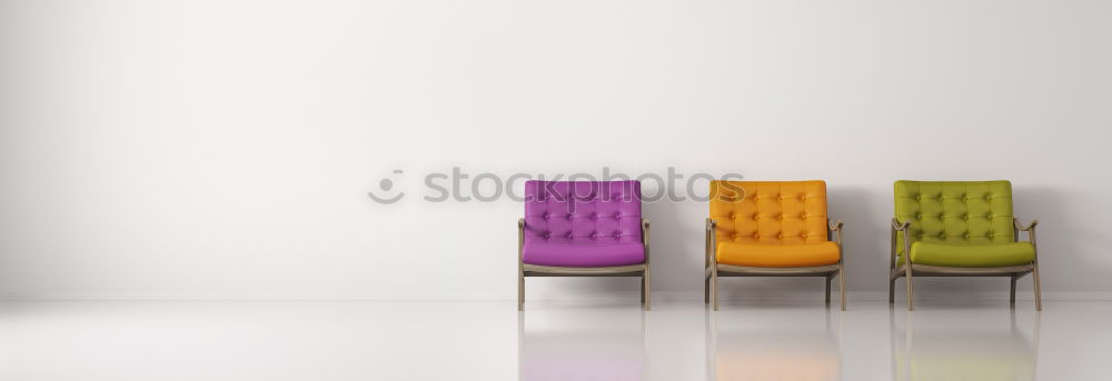 Similar – Street cafe with empty, colourful chairs and tables