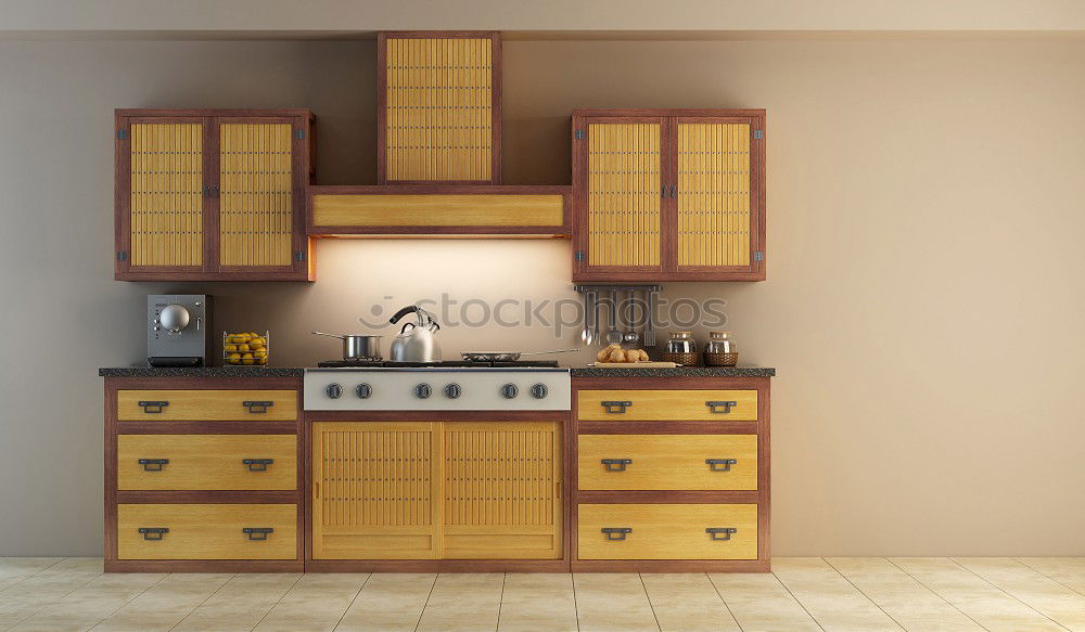 Similar – Vintage retro kitchen with orange pattern tiles, american retro kitchen home interior design 70’s style