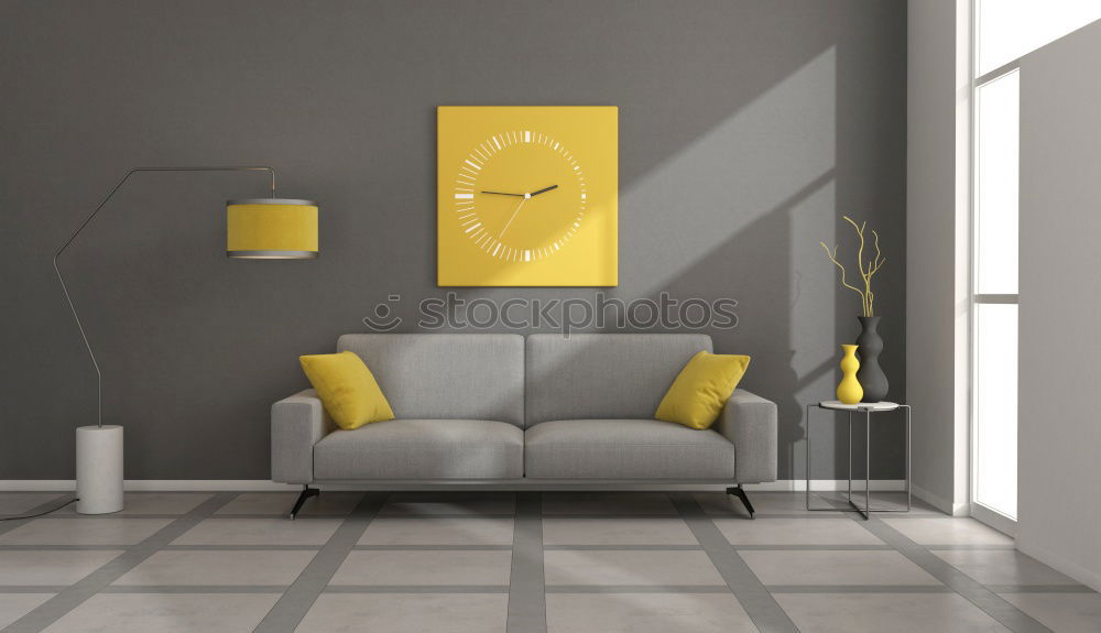 Image, Stock Photo yellow seat with dark wall