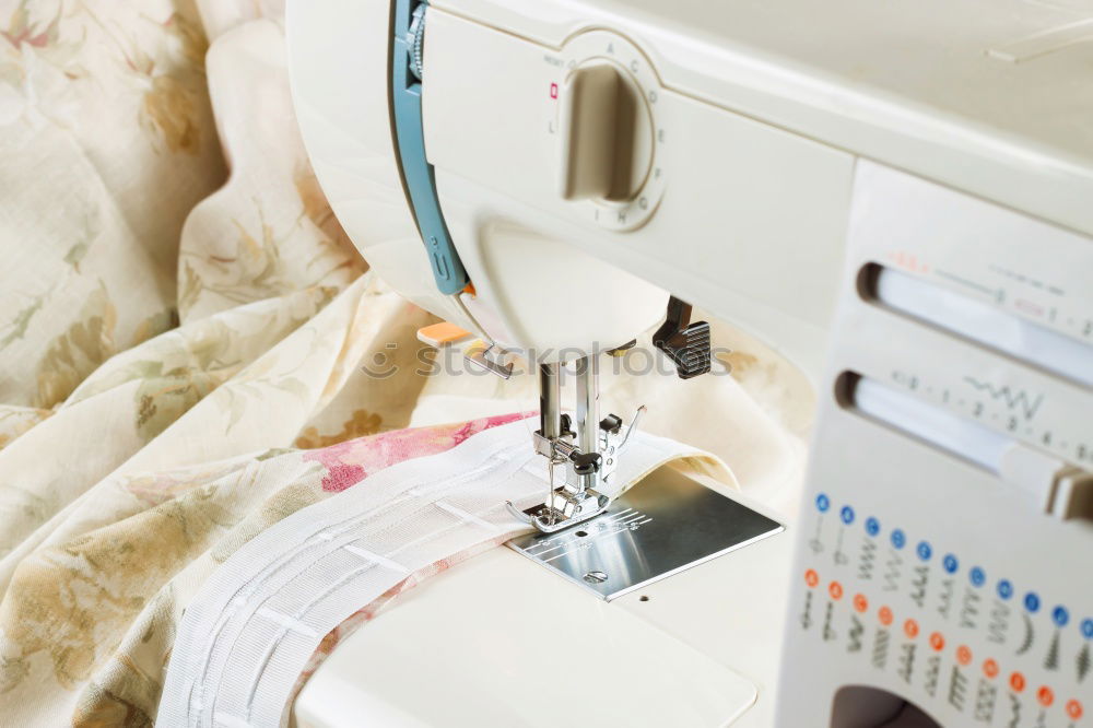 Similar – Image, Stock Photo Woman sewing on a sewing machine