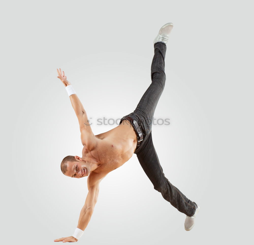 Similar – Image, Stock Photo Man in handstand inside