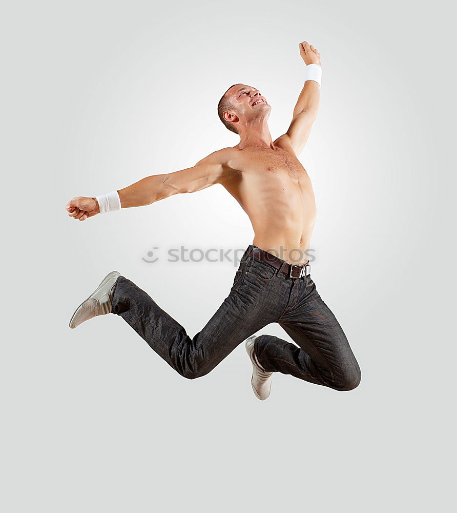 Similar – Image, Stock Photo Sportive man dancing at street