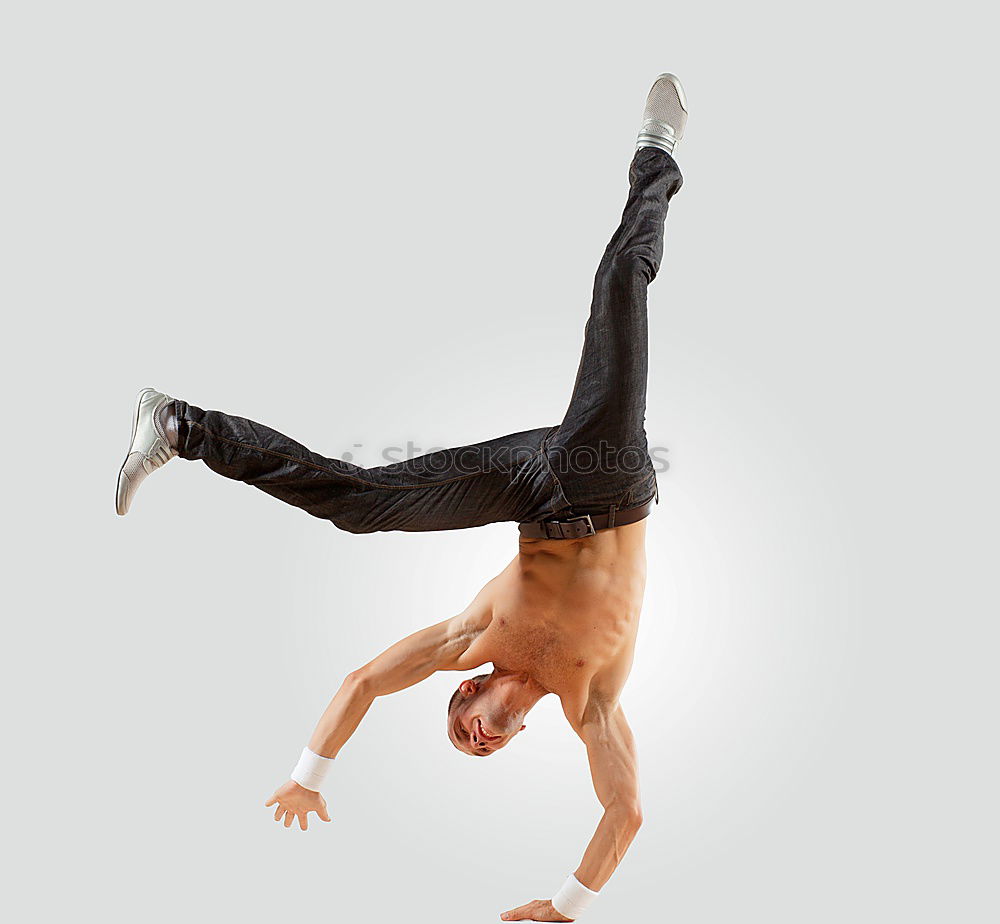 Similar – Image, Stock Photo Man in handstand inside