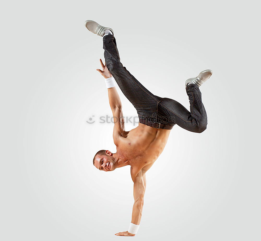 Similar – Image, Stock Photo Young black man wearing casual clothes jumping outdoors