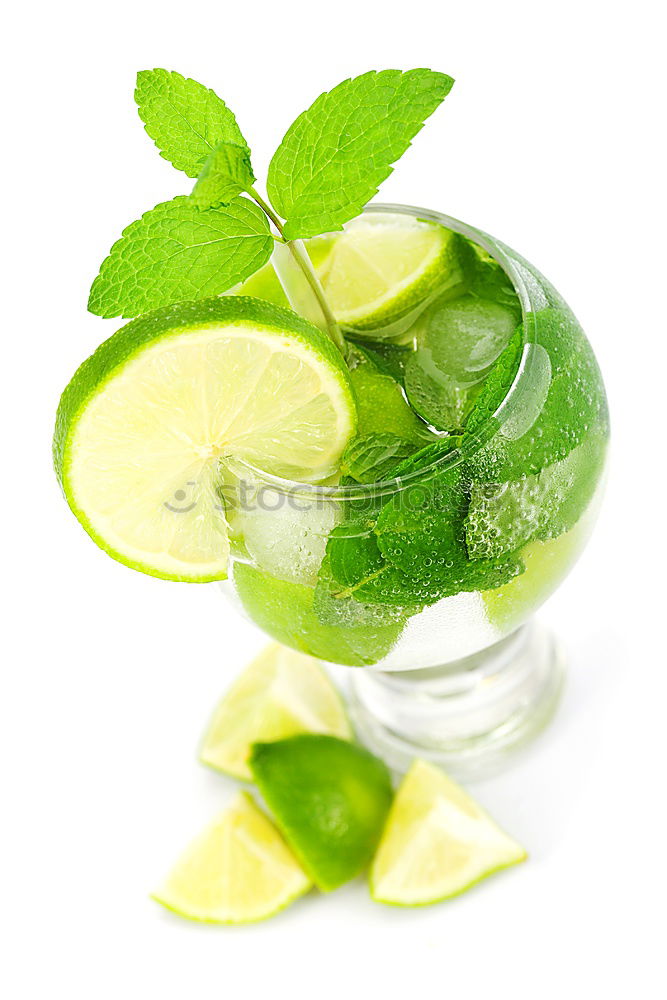 Similar – Mojito cocktail in glass on yellow background