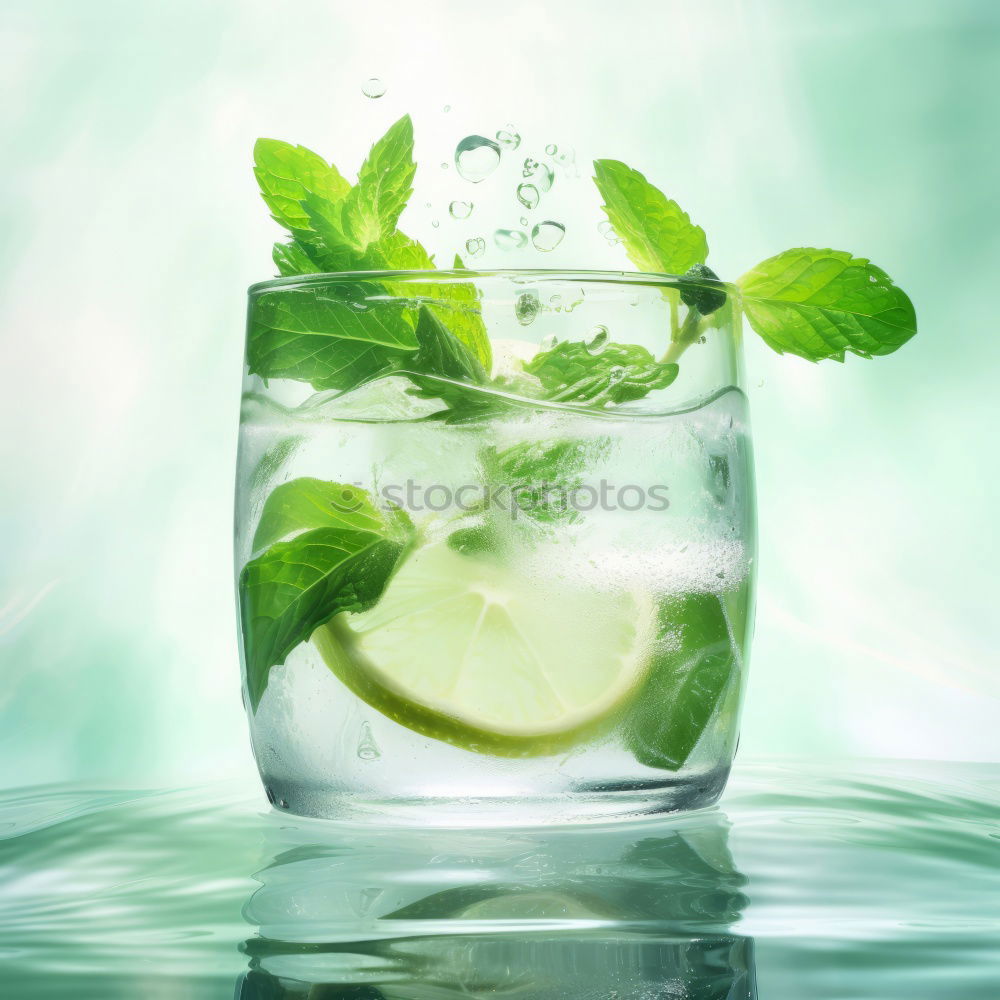 Similar – Image, Stock Photo Homemade refreshing drink with lemon juice and mint