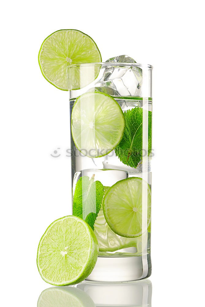 Image, Stock Photo Homemade refreshing drink with lemon juice and mint